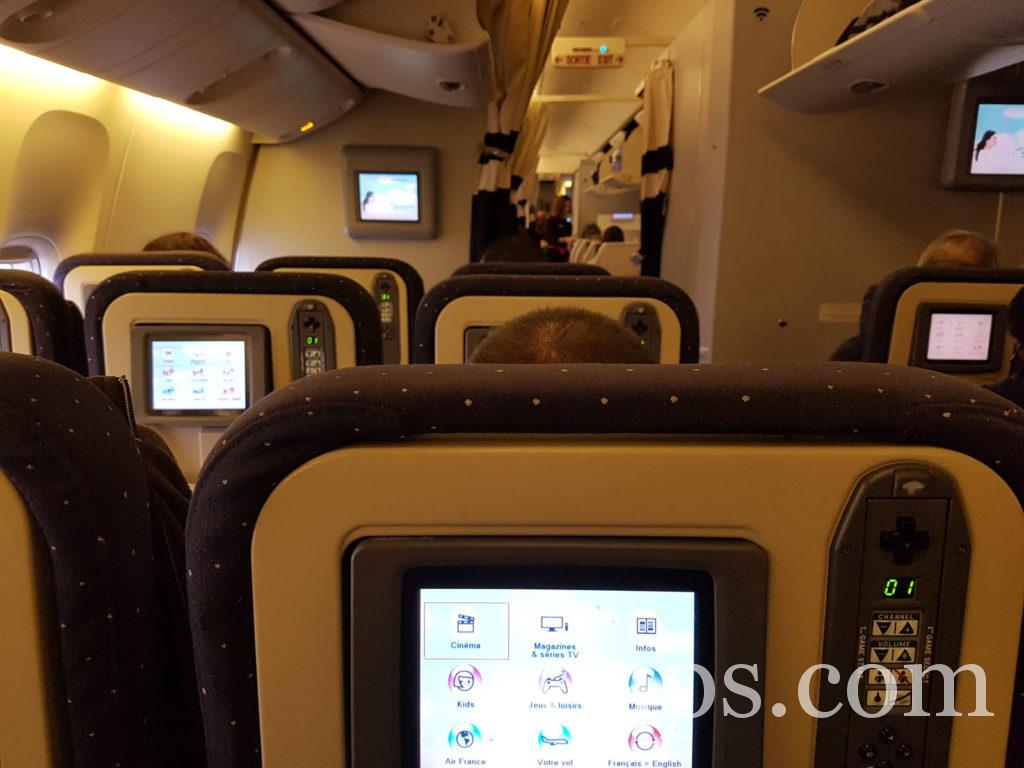 Durant notre voyage à bord d'un vol long courrier Air France à destination de Guadeloupe