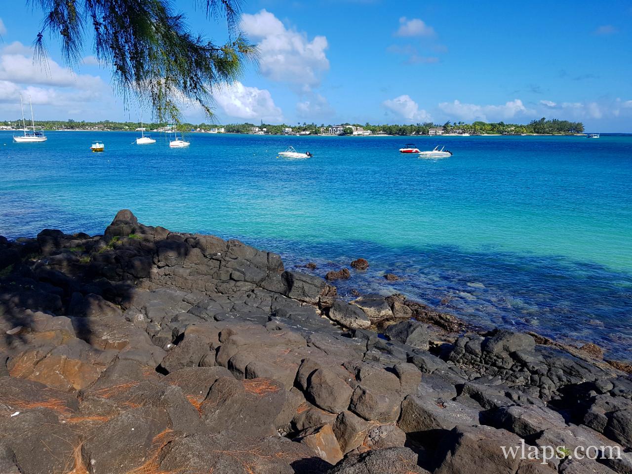 La plage de La Cuvette à l'île Maurice vue depuis en haut