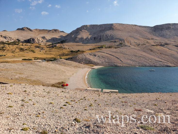 Beach Ručica ou Plaža Ručica à l'île de Pag