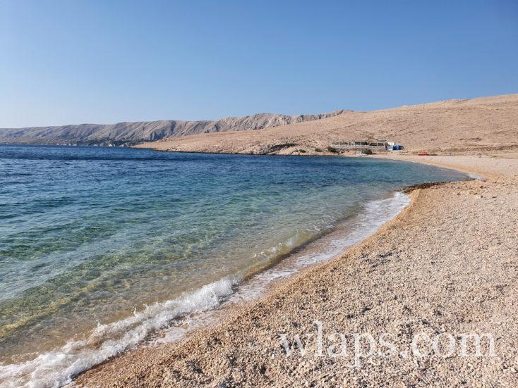 Beach Ručica at Pag island