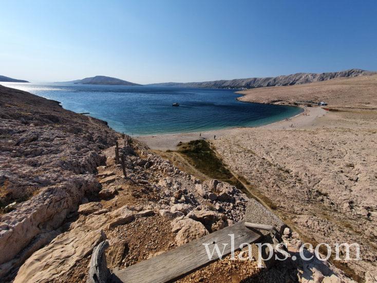 Beach Ručica at Pag island