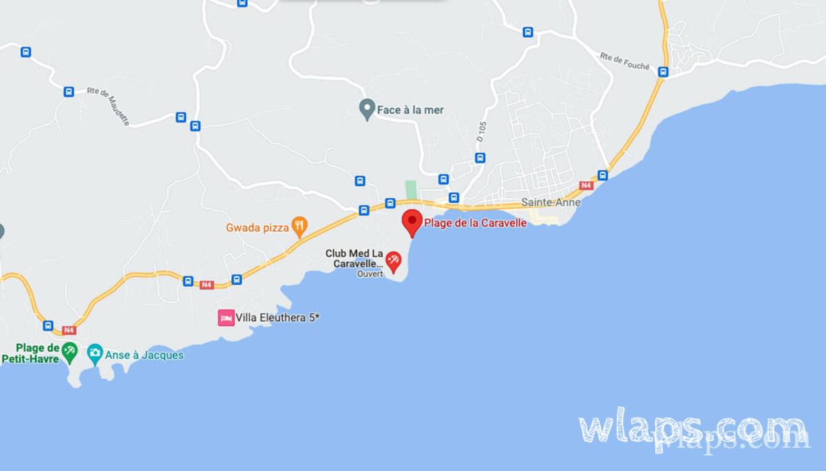 comment aller à la plage de la caravelle à sainte anne