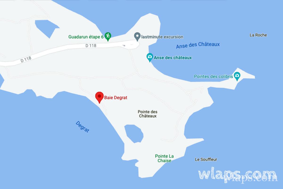 carte de la baie degrat en guadeloupe