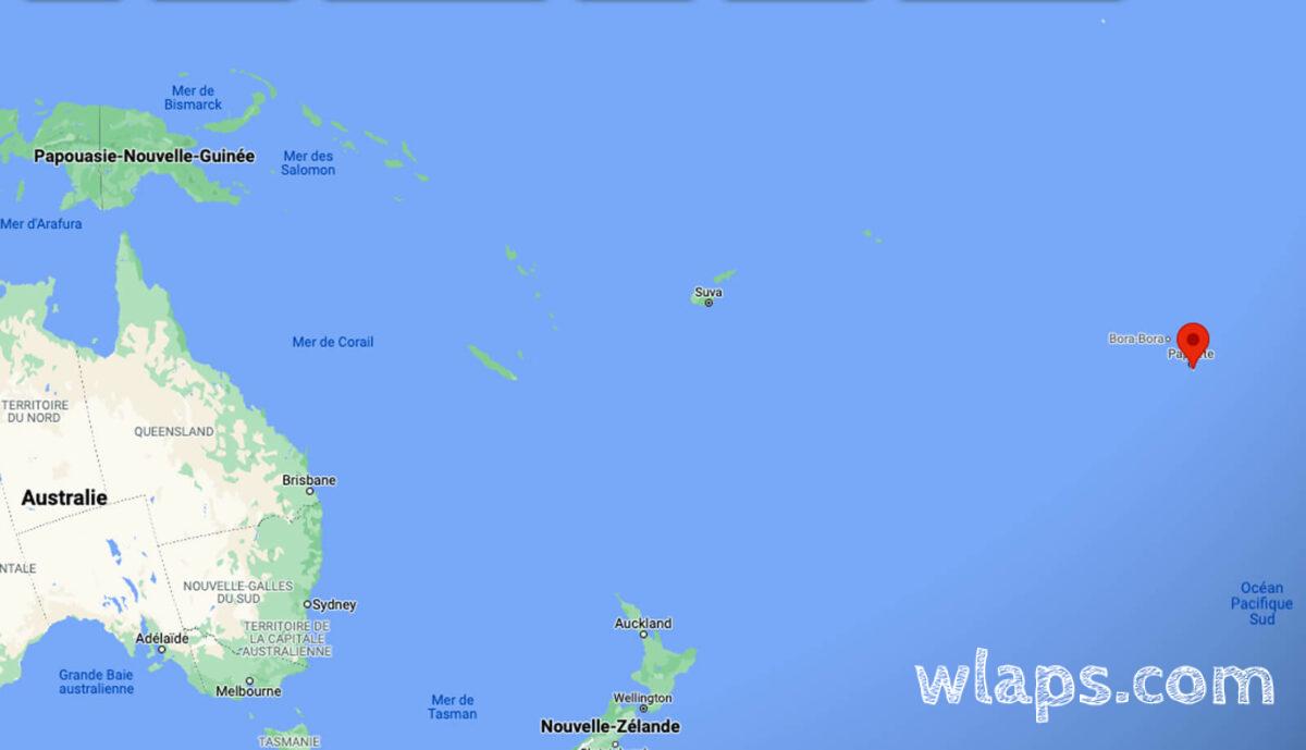carte google maps de Tahiti dans le monde