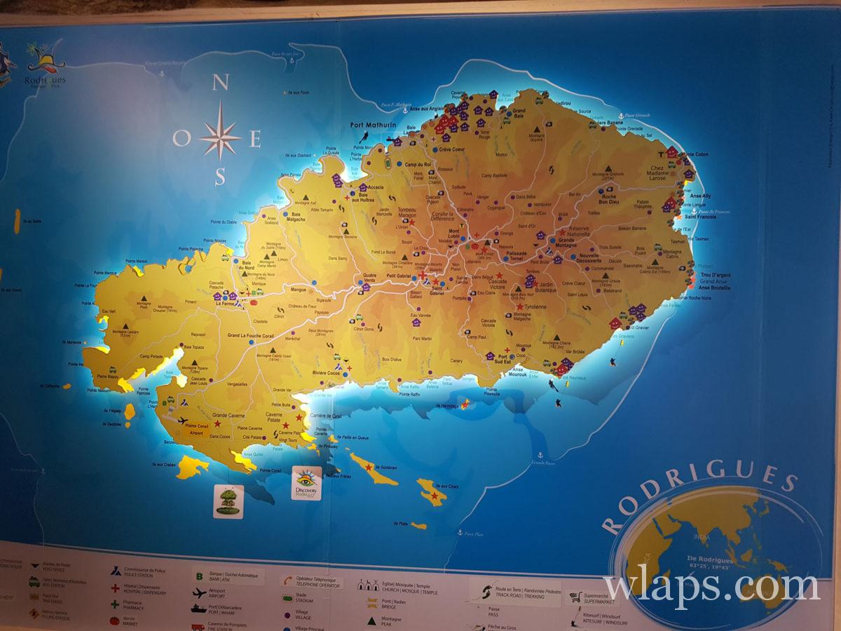 Carte de l'île Rodrigues