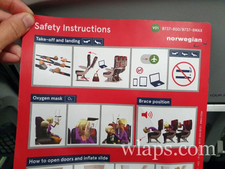 instructions de sécurité à bord de l'avion