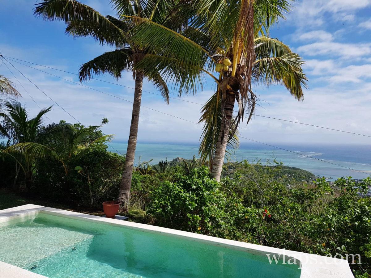 Piscine privée avec vue sur le lagon