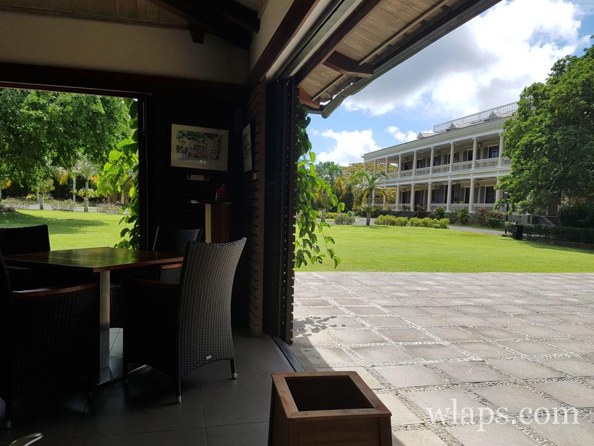 vue du restaurant La Table du Château - Domaine de Labourdonnais à l'île Maurice