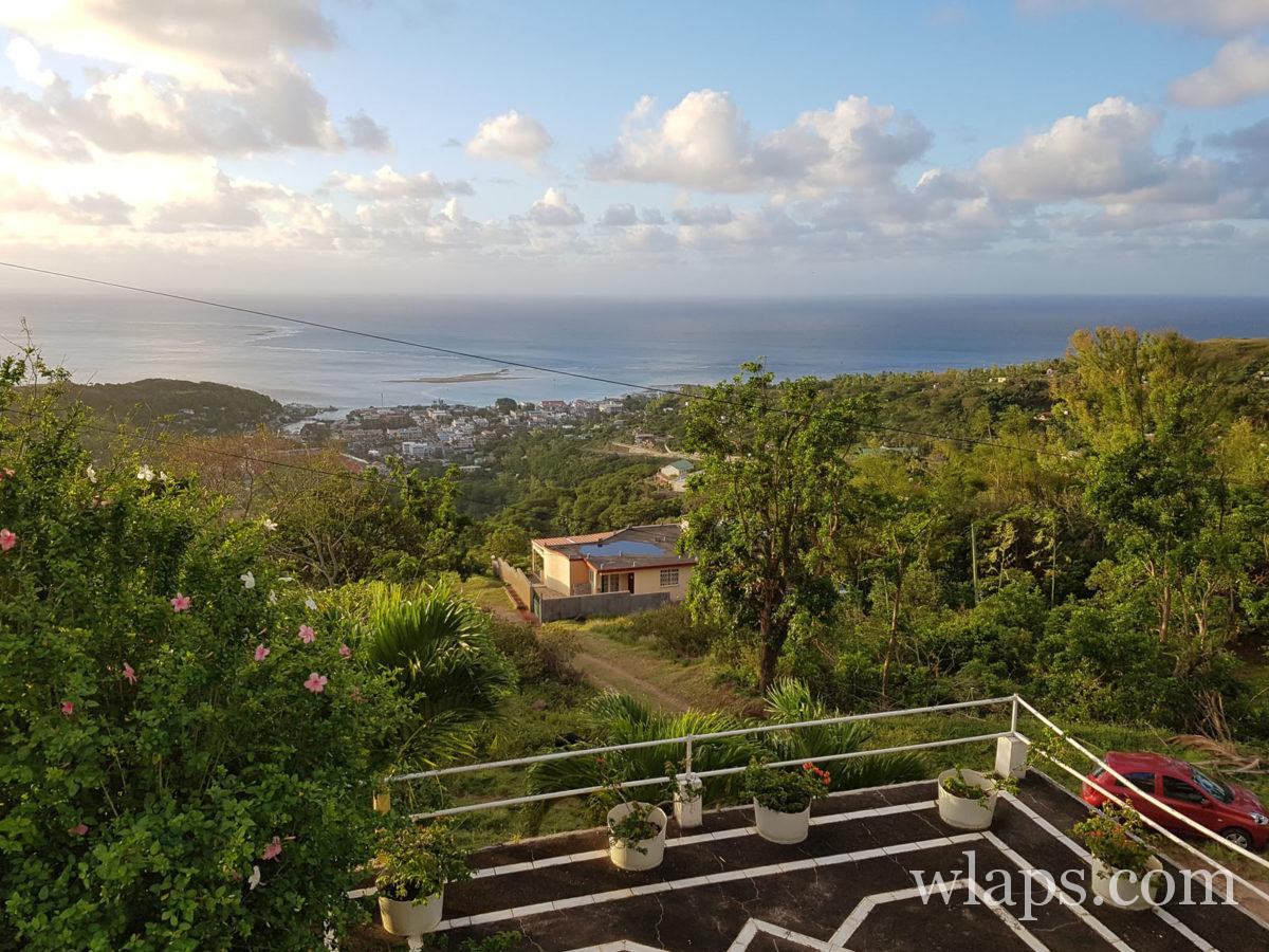 Vue depuis notre maison de location à l'île Rodrigues