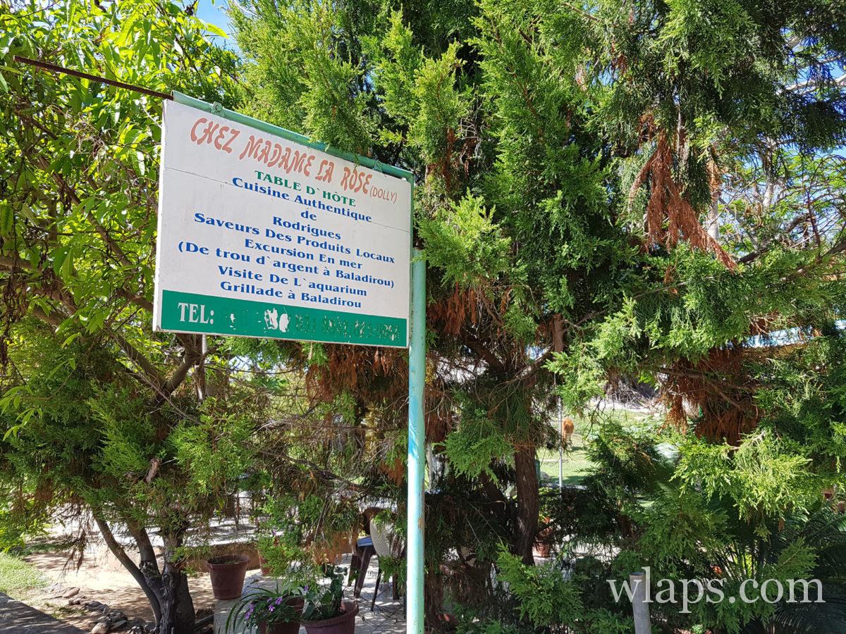 Restaurant Chez Madame La Rose (Dolly) à l'île Rodrigues