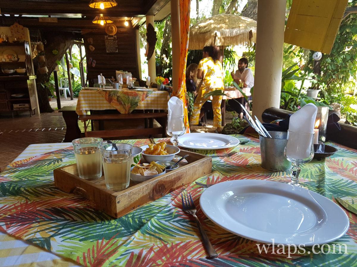 table au restaurant l'Escale Créole à l'île Maurice