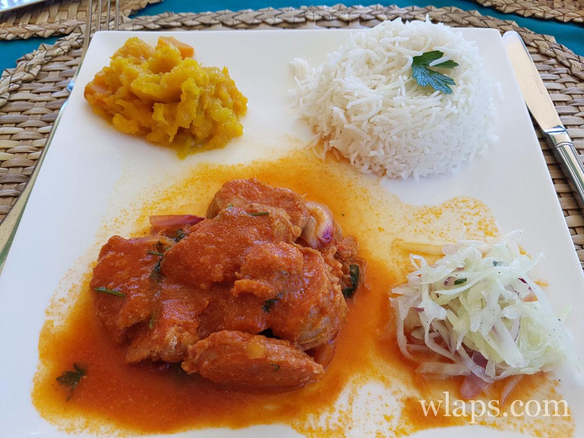 rougail saucisses au Restaurant Chez Madame La Rose (Dolly) à l'île Rodrigues