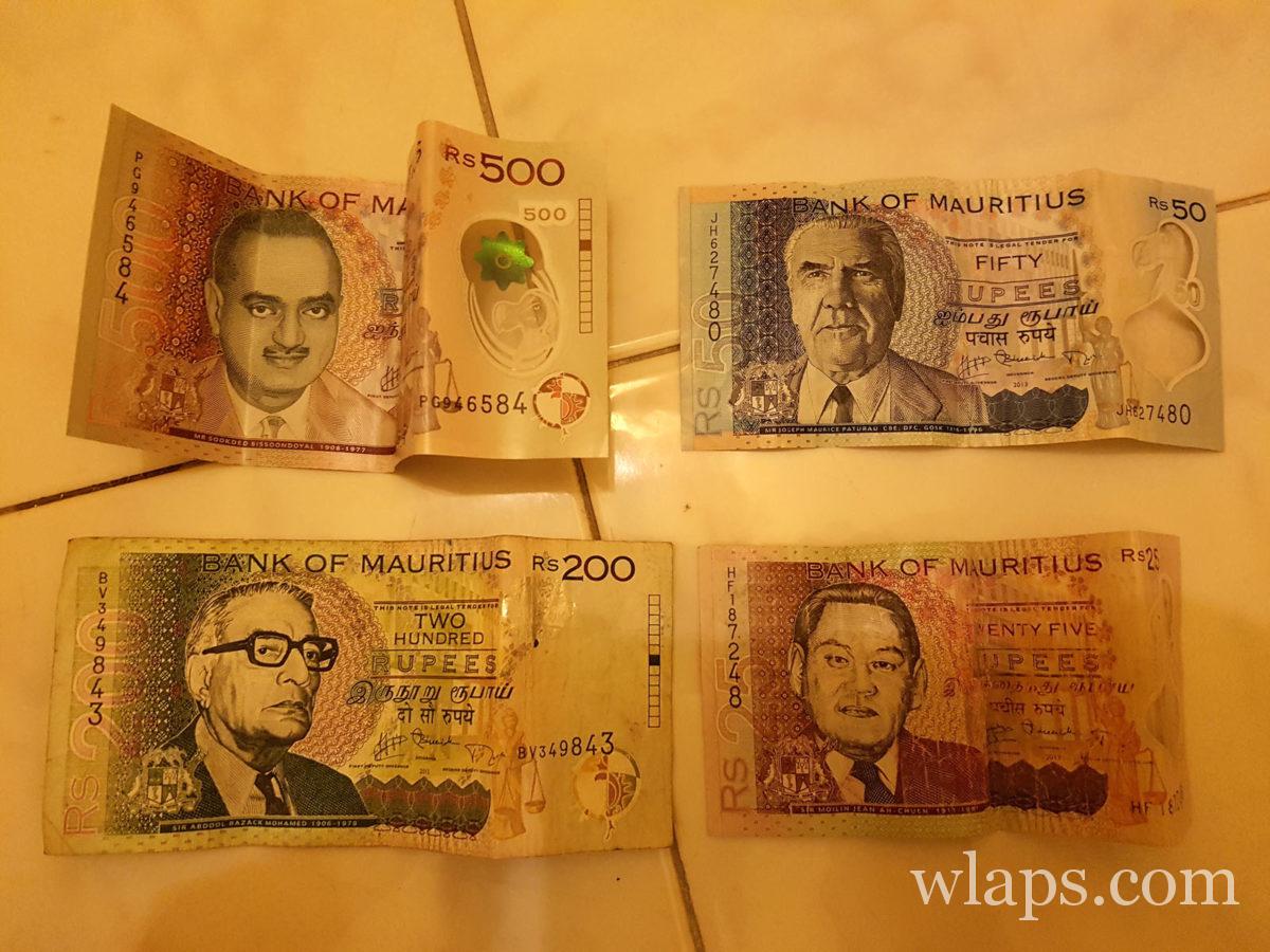 billets qui sont un souvenir de l'île Rodrigues