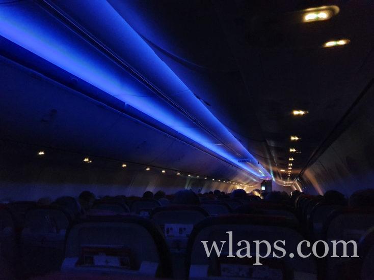 lumières de nuits dans un avion Norwegian