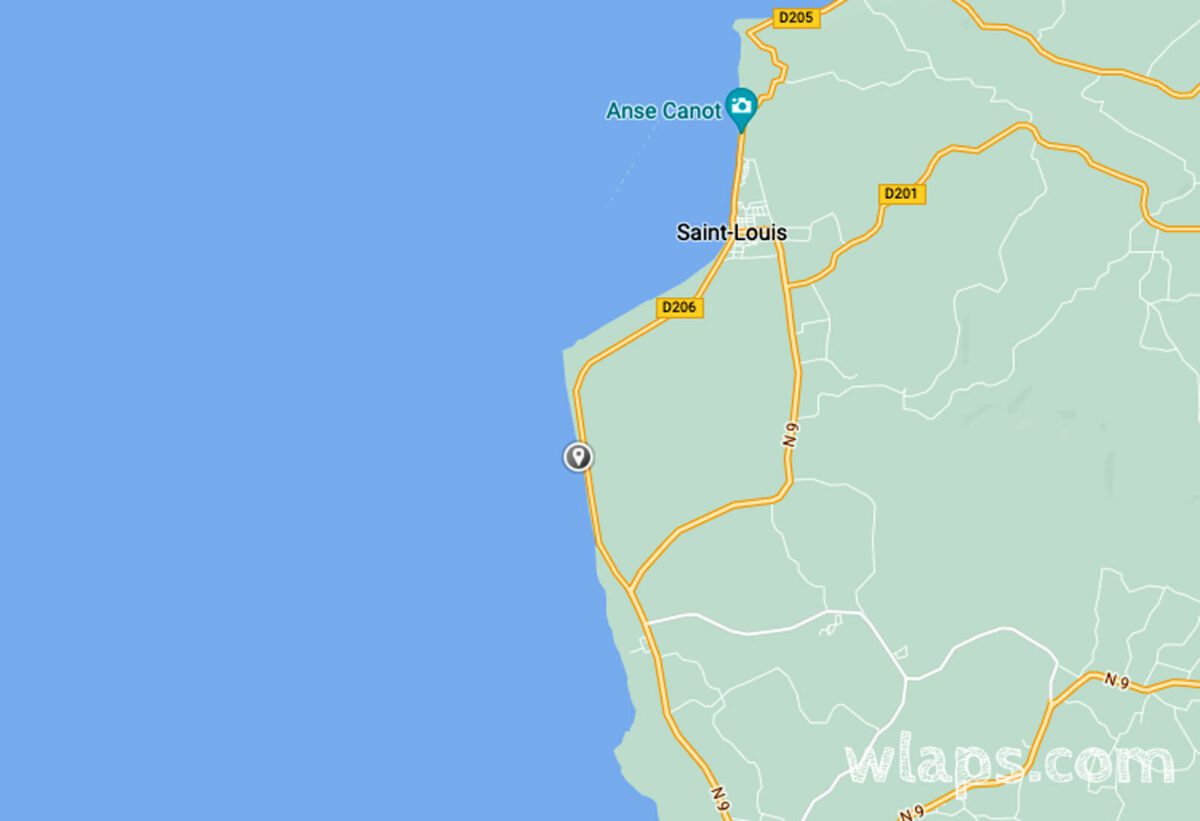 Carte Google Maps pour situer la plage de Folle Anse