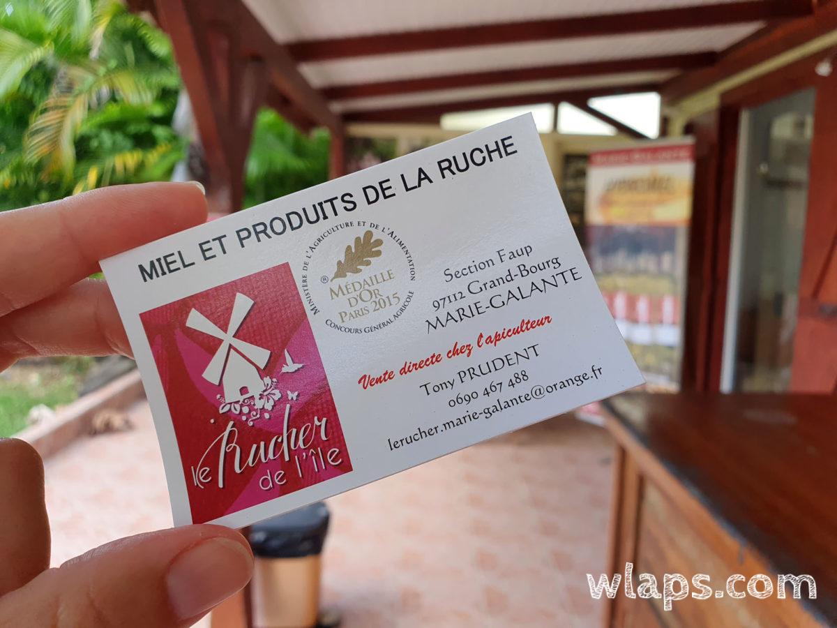 carte de visite du producteur de miel de fleurs de Campêche