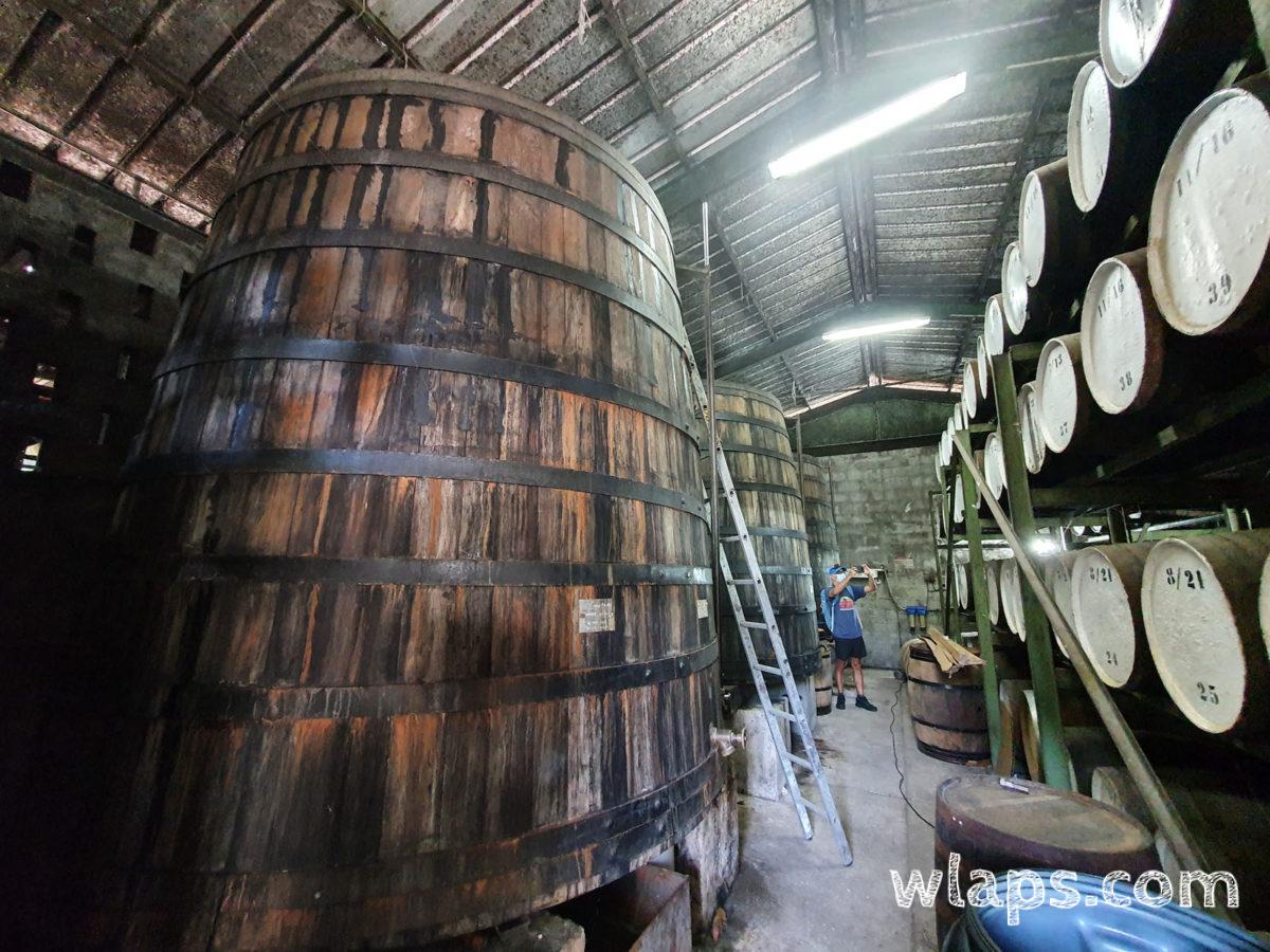 Cuves et tonneaux de rhum, en visite libre