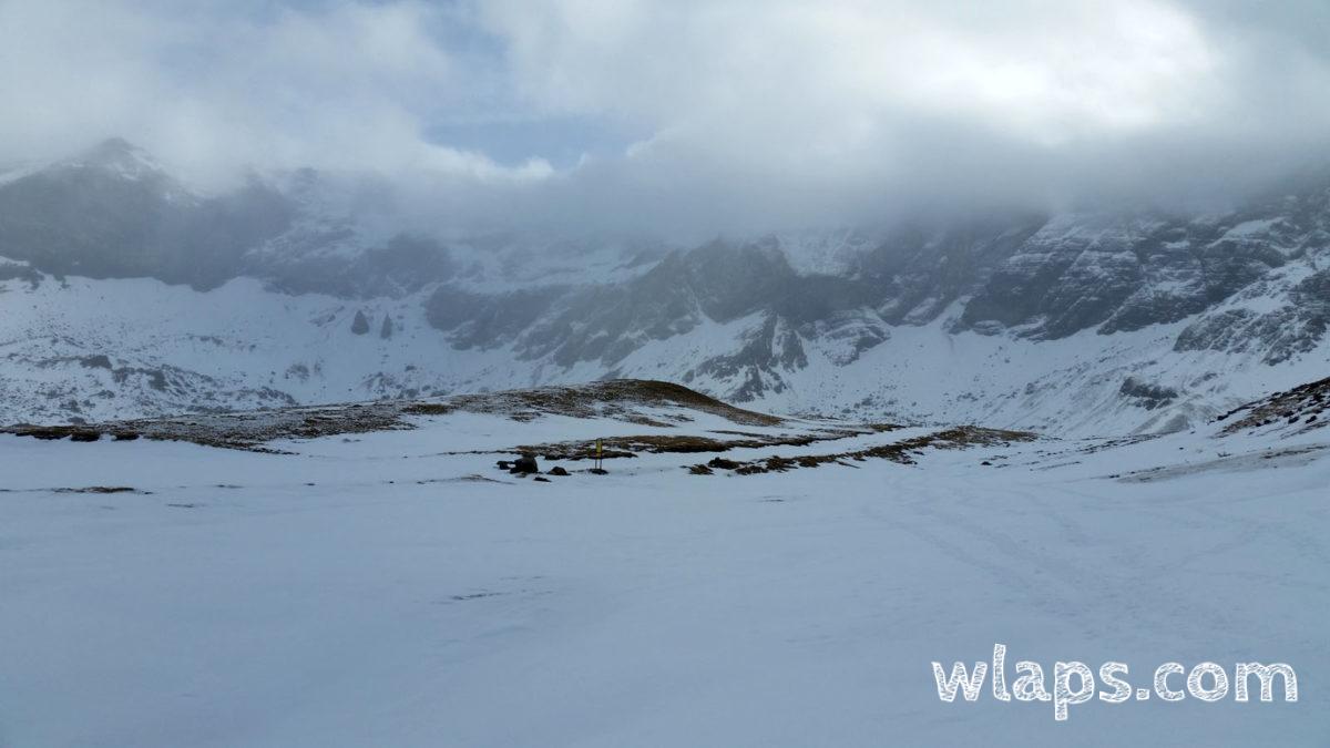 Depuis Héas au Cirque de Troumouse, sous la neige