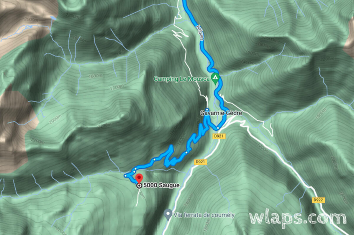Carte maps pour rejoindre le plateau de Saugué
