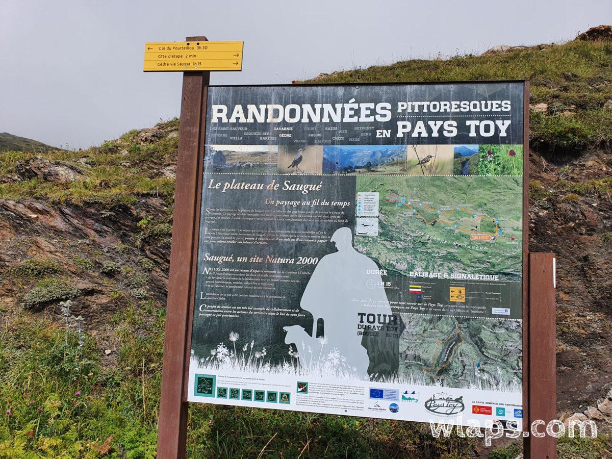 Panneau des randonnées pittoresques en Pays Toy