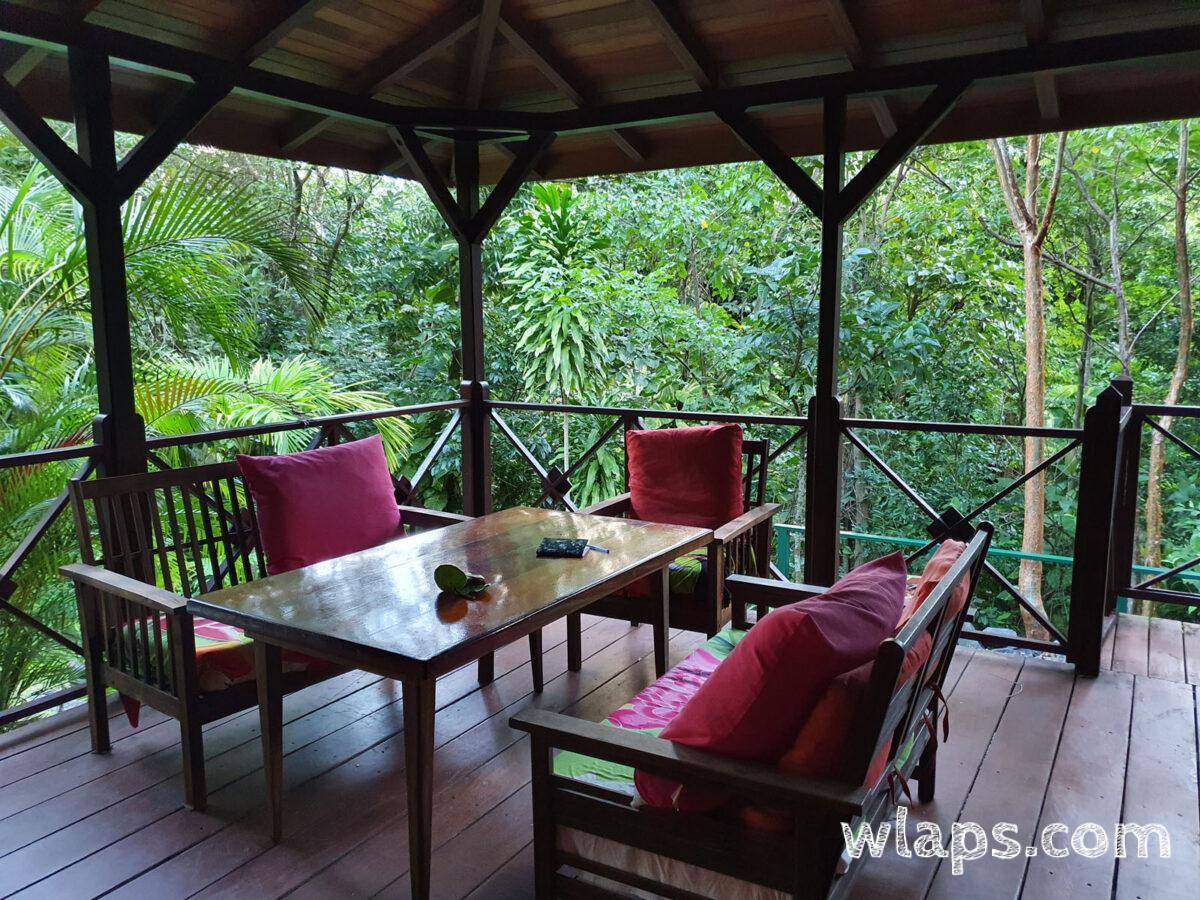Terrasse du bungalow Cacao