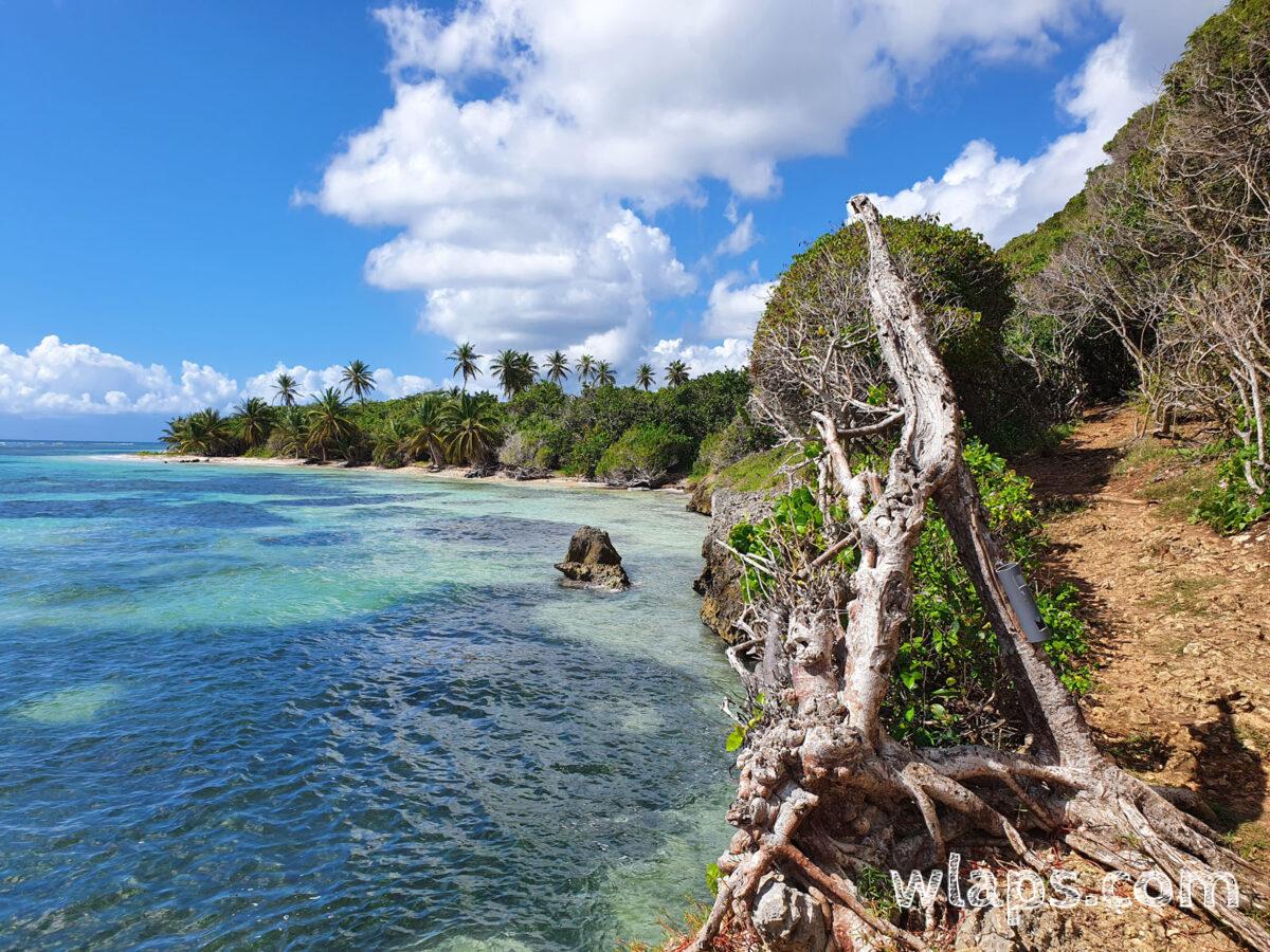 Sentier de randonnée en Grande-Terre (Guadeloupe) qui longe des paysages d'une époustouflante beauté