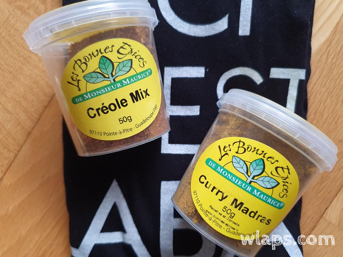 épice de Guadeloupe en souvenir curry madras et créole mix