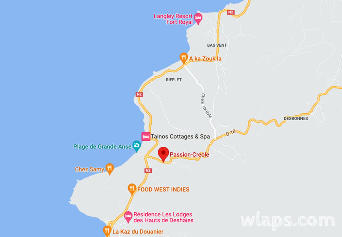 Emplacement de "Passion Créole" à Caféière