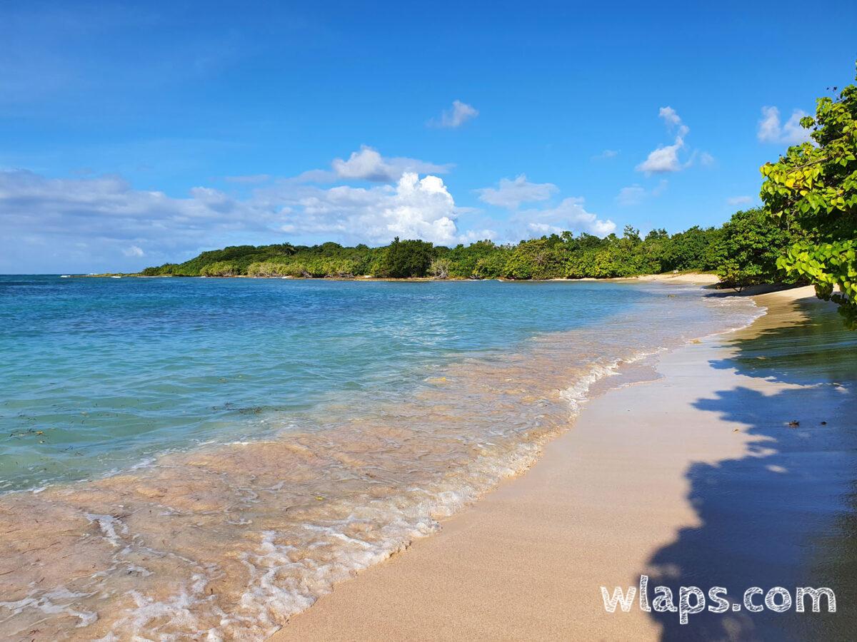 Plage avant la Pointe d'Antigue, pour une pause durant cette belle randonnée pédestre en Guadeloupe